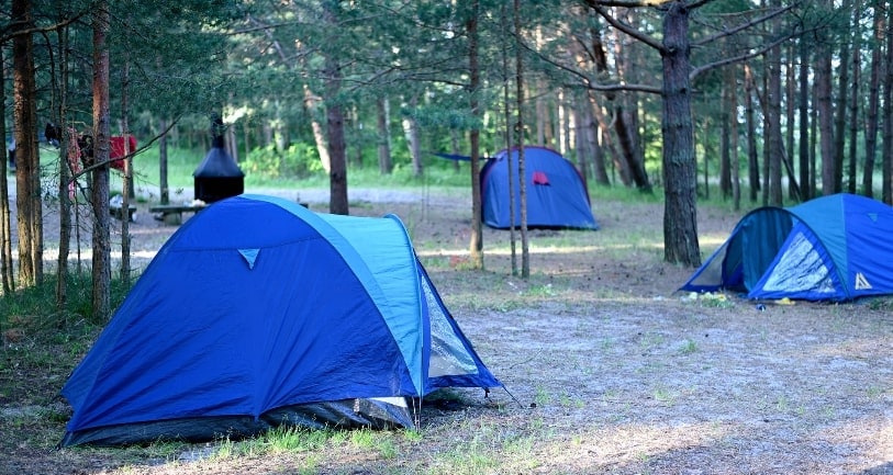 Tents in woods