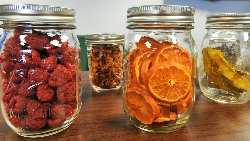 Dehydrated food in jars
