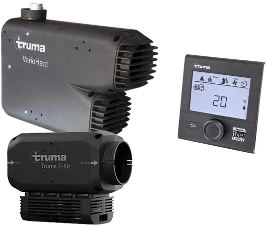 Truma Vario Eco Gas Heater with Black Cowl and E-Kit 1800W Bundle