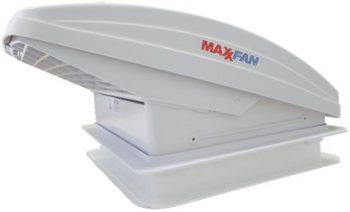 MaxxFan Deluxe with Rain Dome, Thermostat, Power Lift and Remote